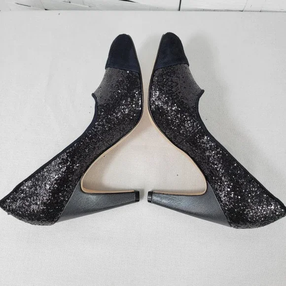 Plenty by Tracy Reese Ramona Glitter and Suede Cap Toe Pumps Heels size 8 - Picture 4 of 11
